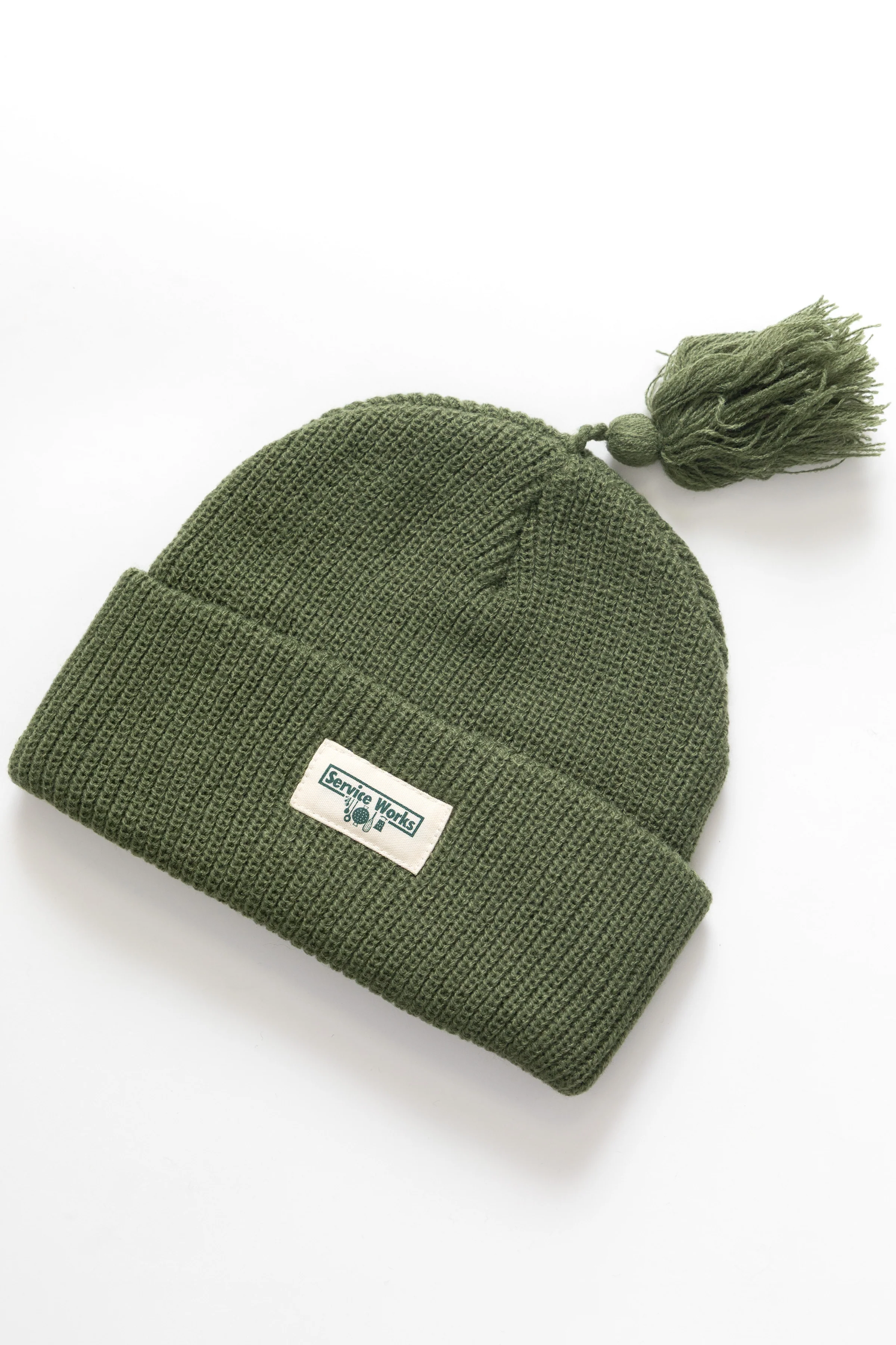 Tassel Beanie - Olive - Image 4
