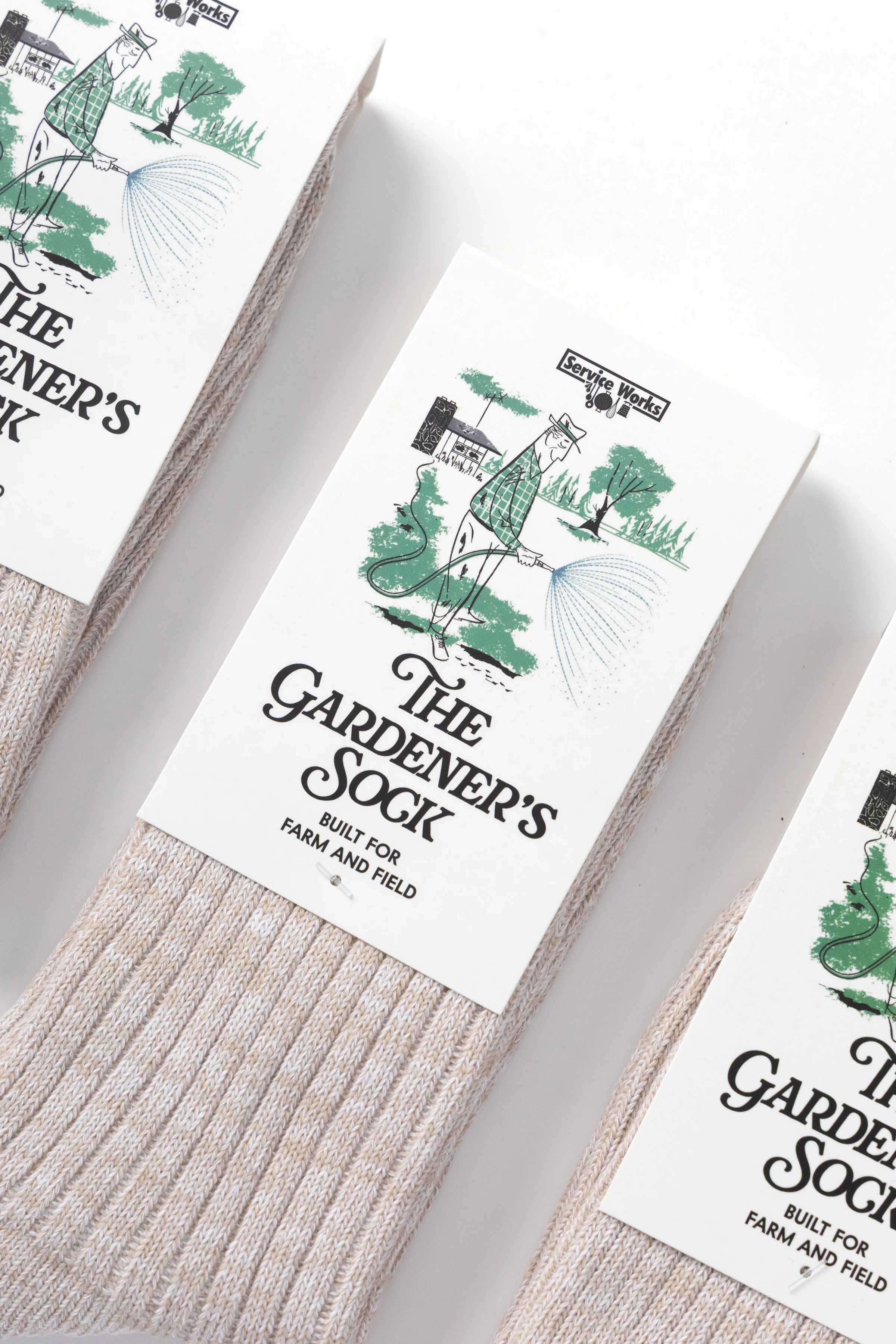 The Gardener's Sock - Beige Three Pack - Image 2