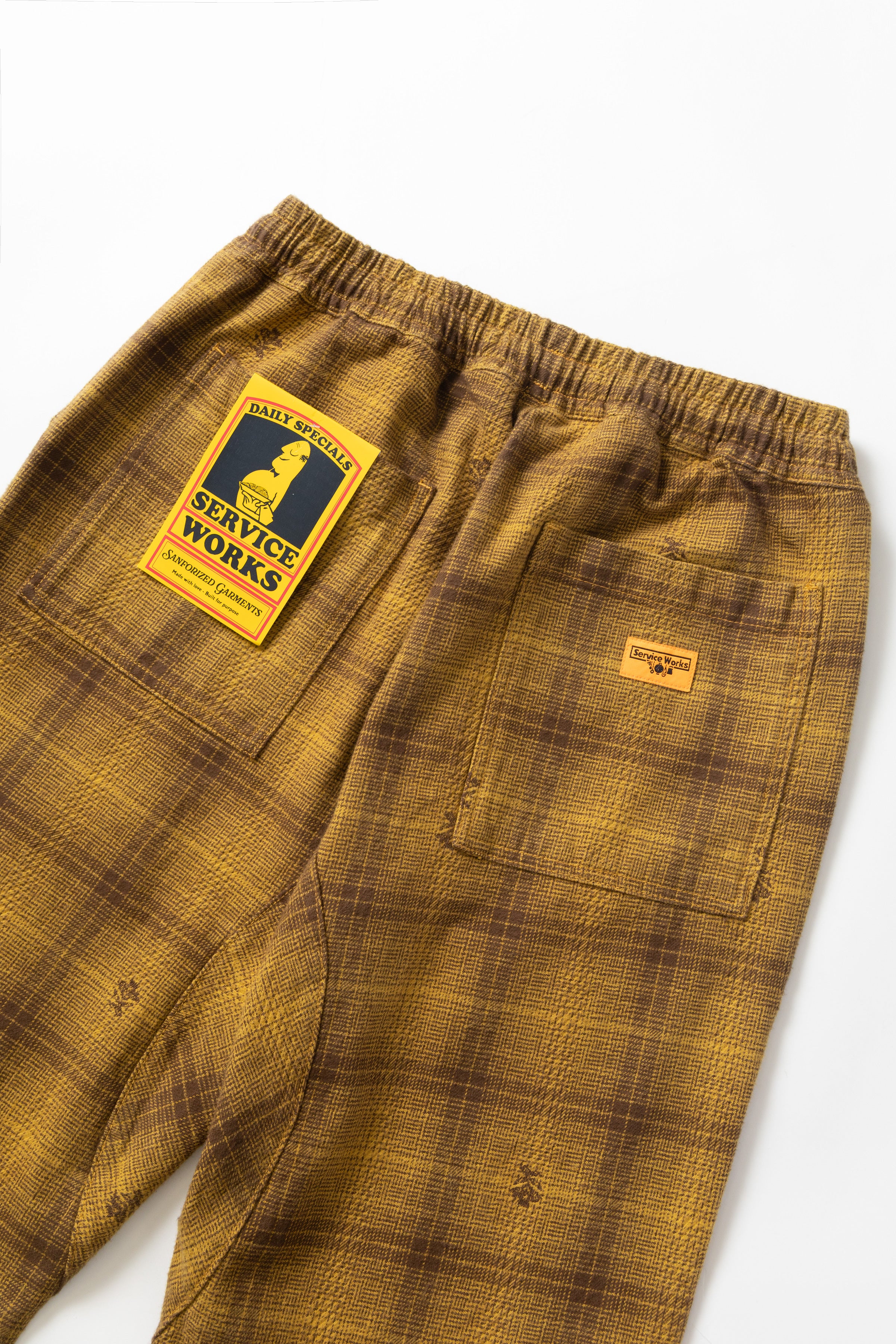 Thistle Plaid Chef Pants - Ochre - Image 4