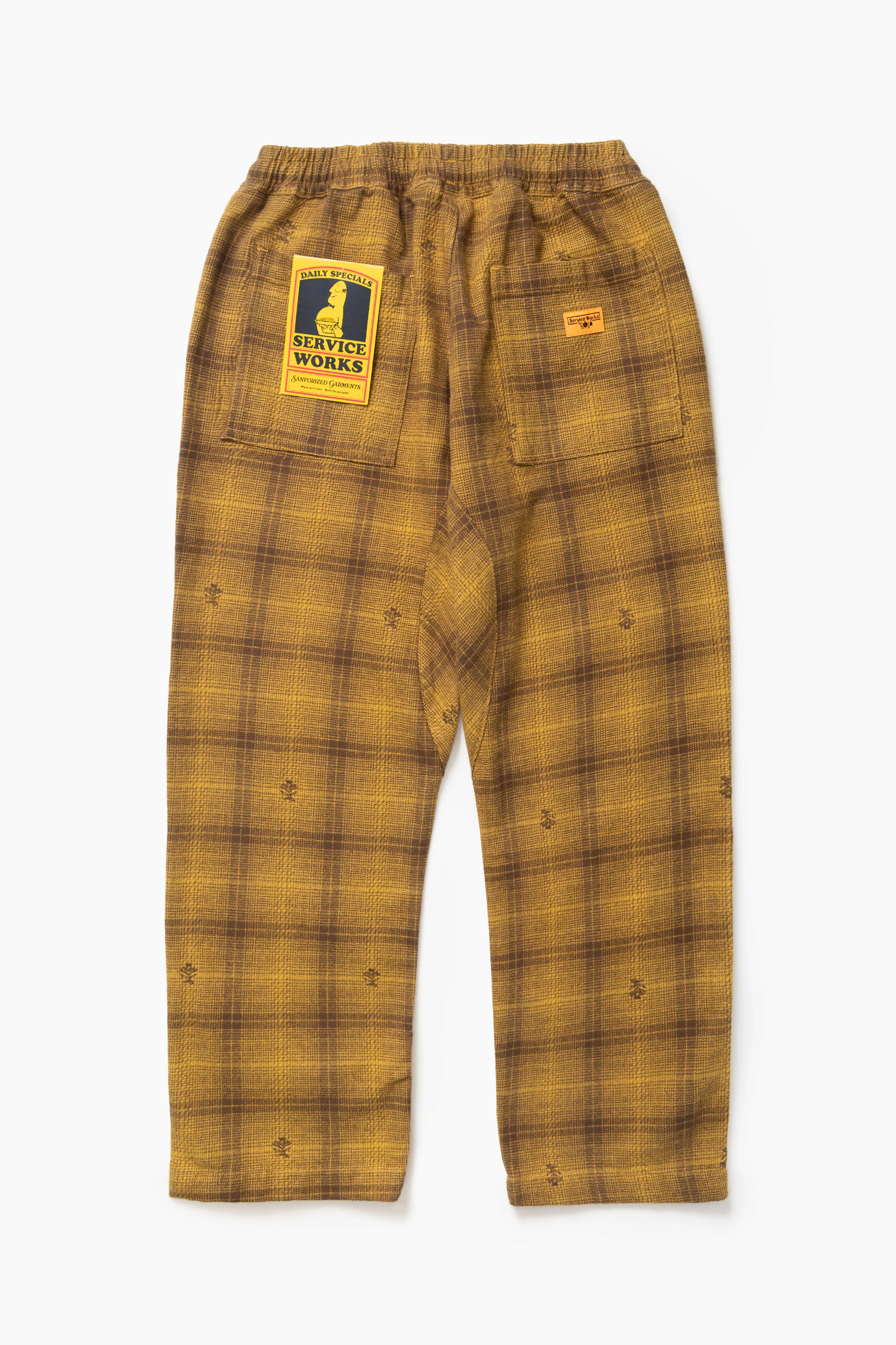 Thistle Plaid Chef Pants - Ochre - Image 6
