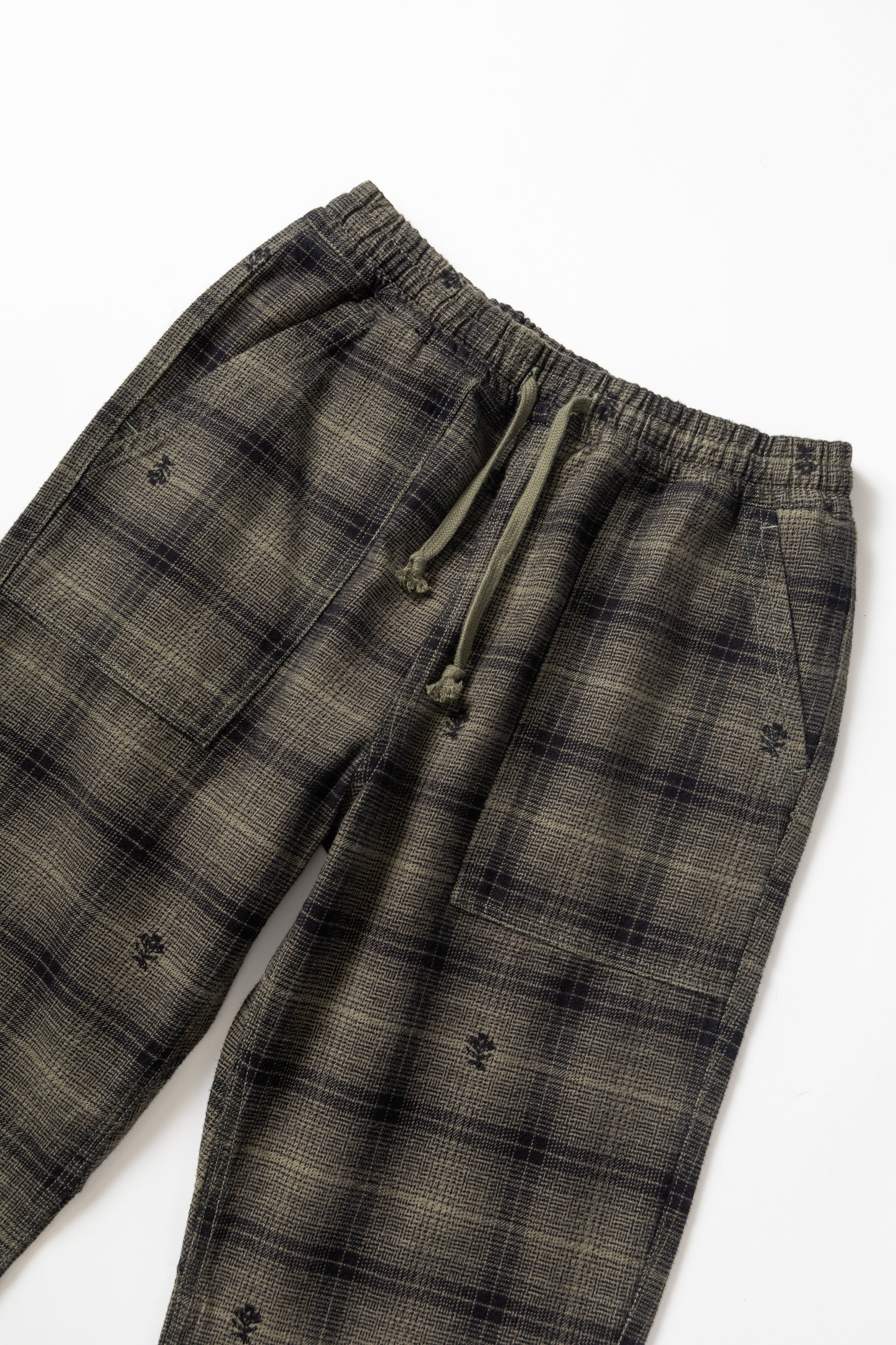 Thistle Plaid Chef Pants - Olive - Image 2