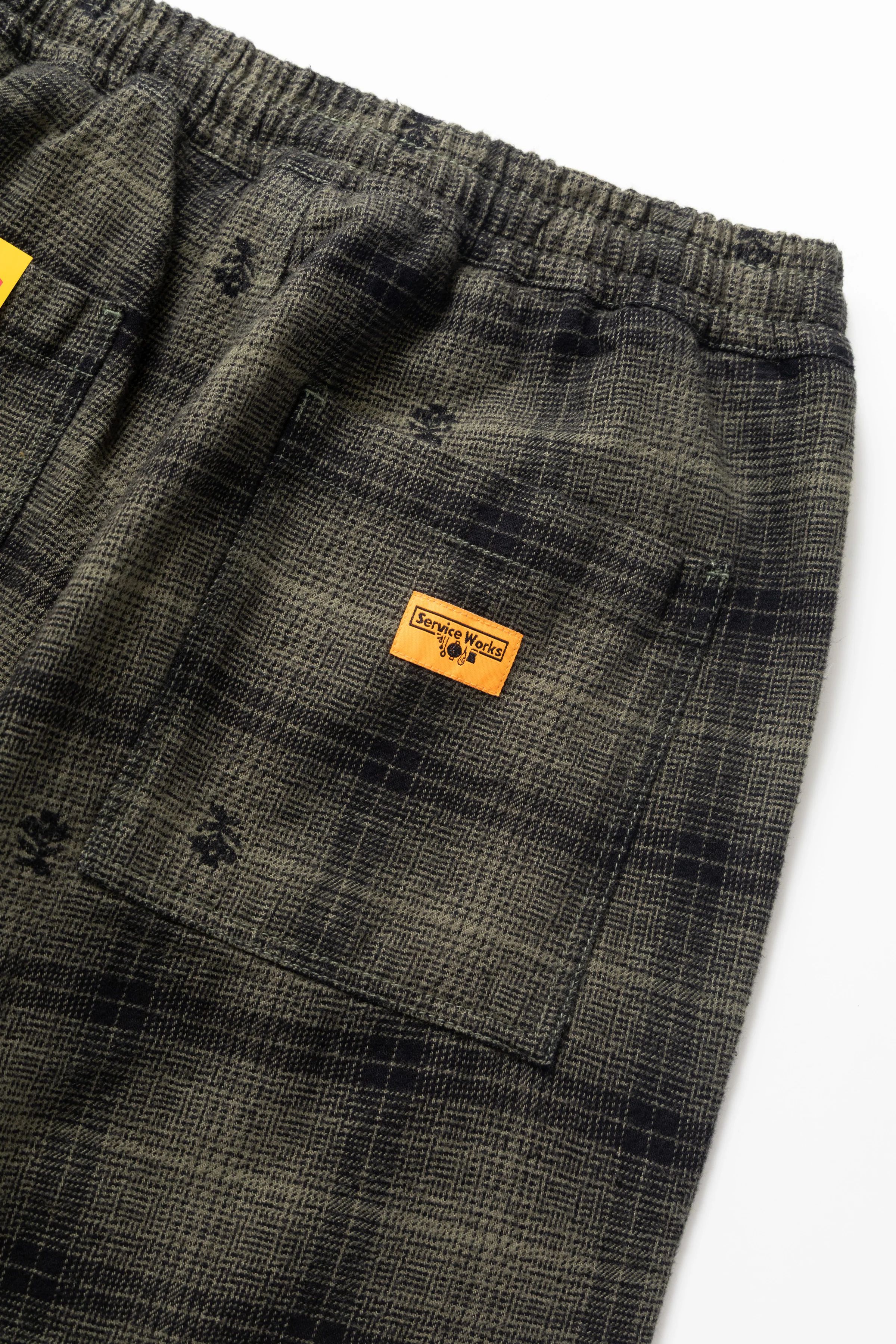 Thistle Plaid Chef Pants - Olive - Image 5