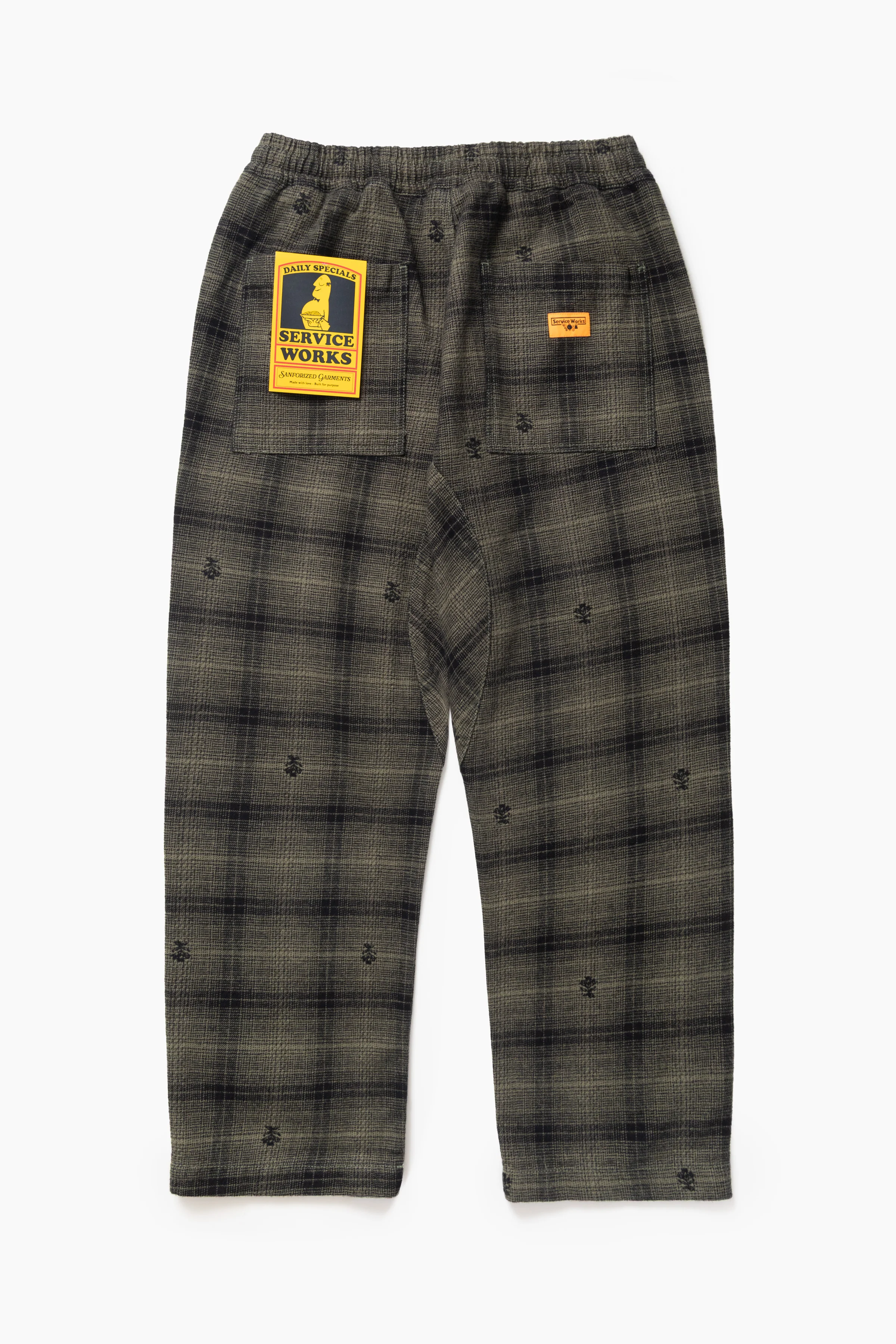 Thistle Plaid Chef Pants - Olive - Image 6