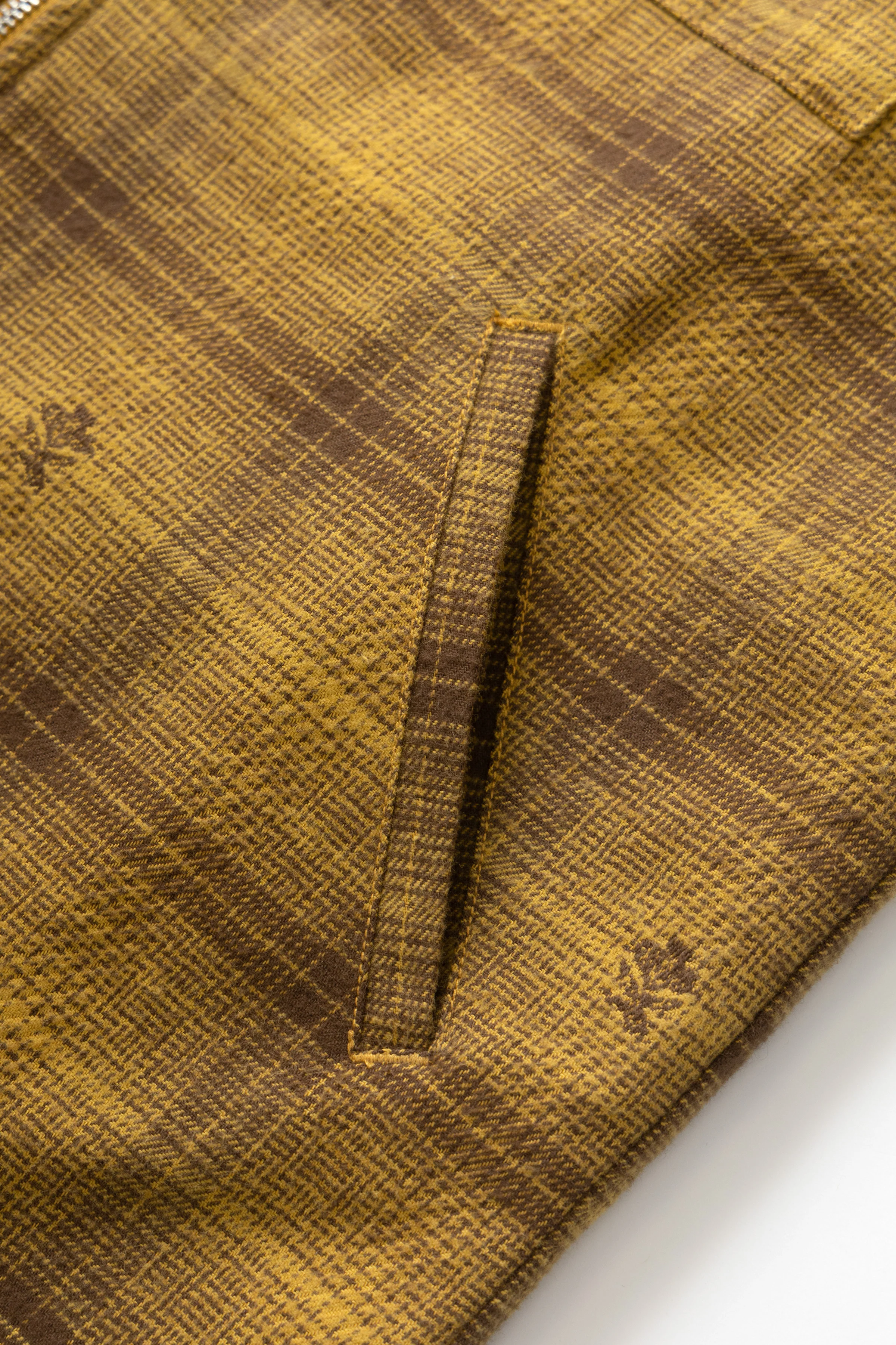 Thistle Plaid Padded Work Vest - Ochre - Image 4