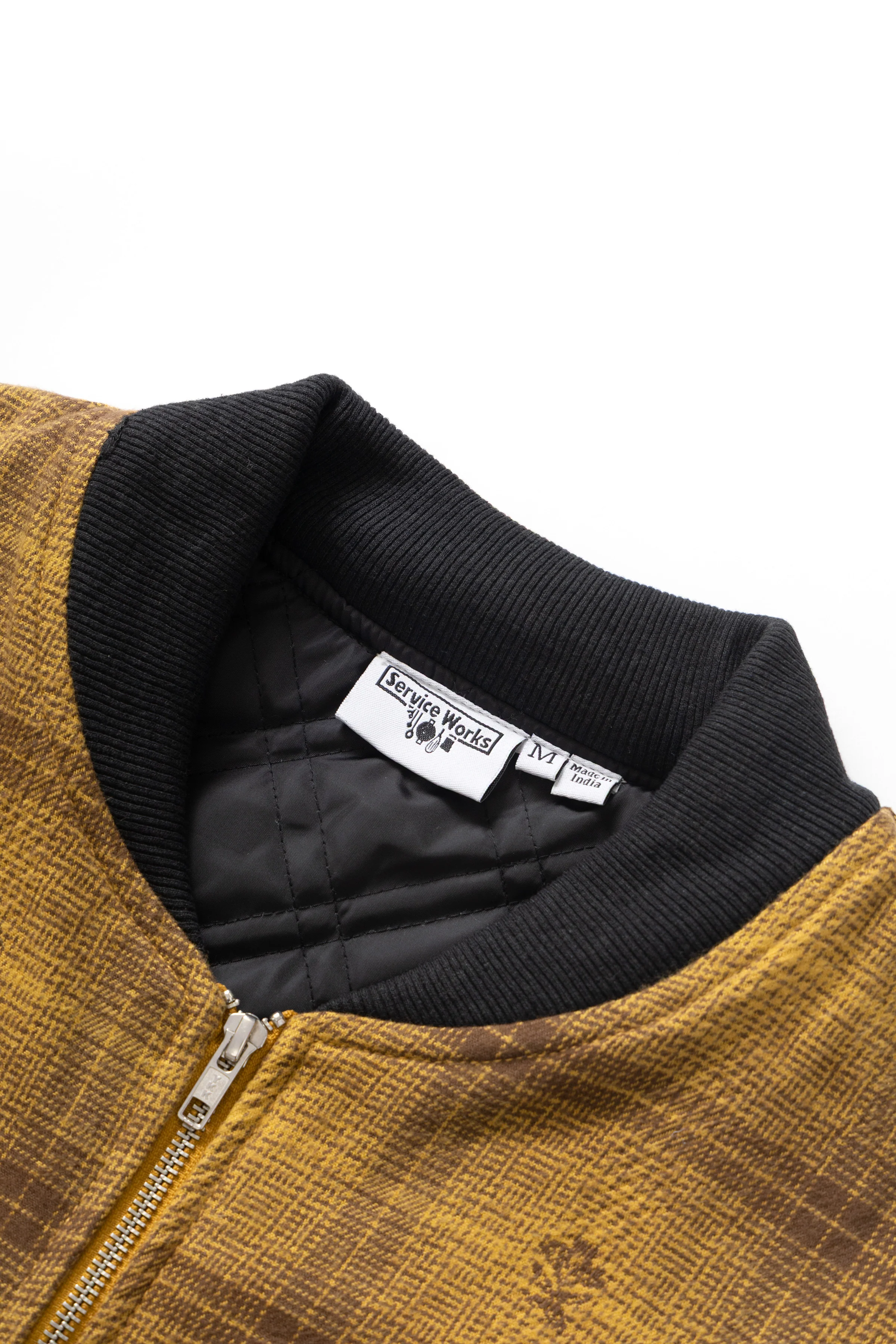 Thistle Plaid Padded Work Vest - Ochre - Image 5