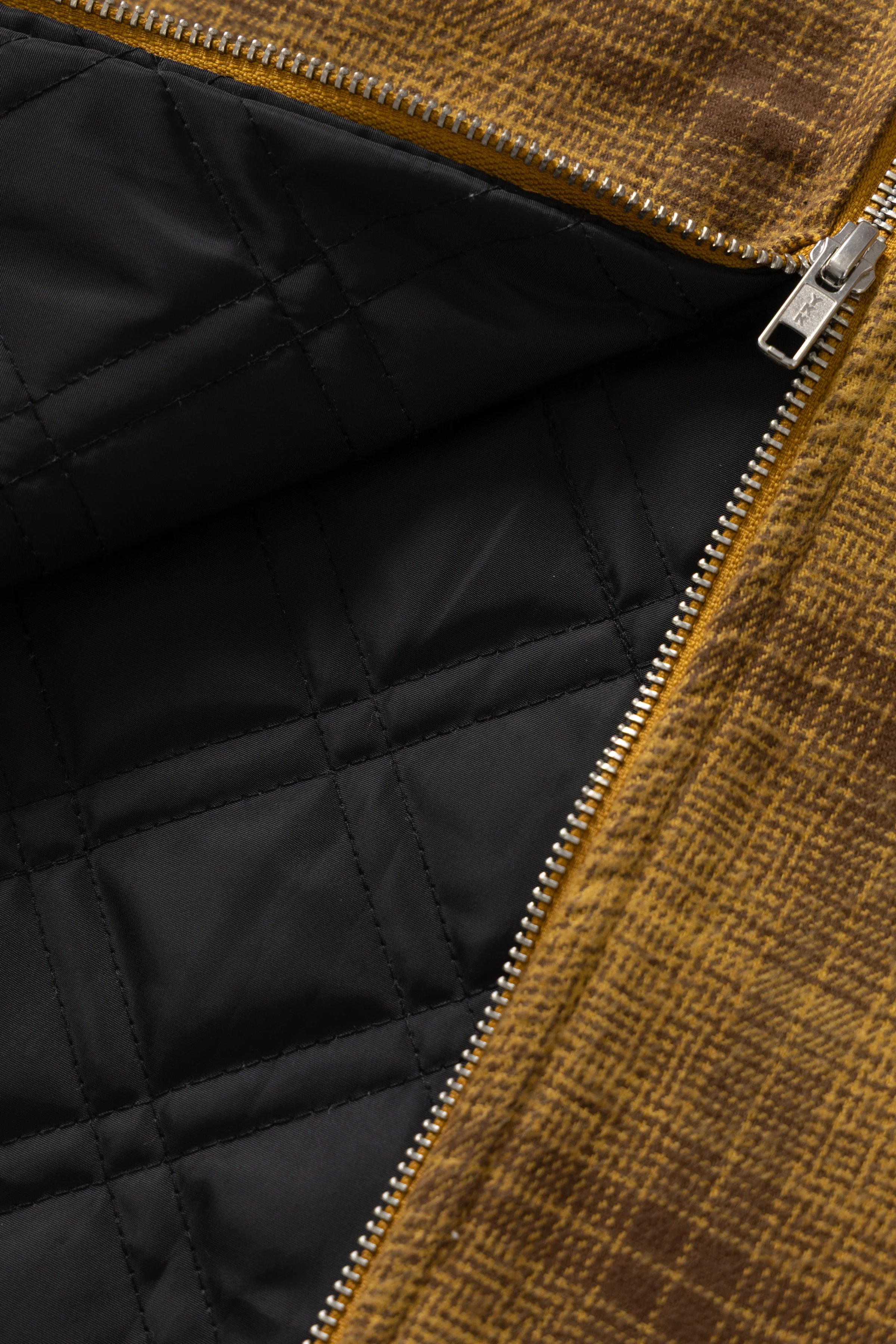 Thistle Plaid Padded Work Vest - Ochre - Image 7
