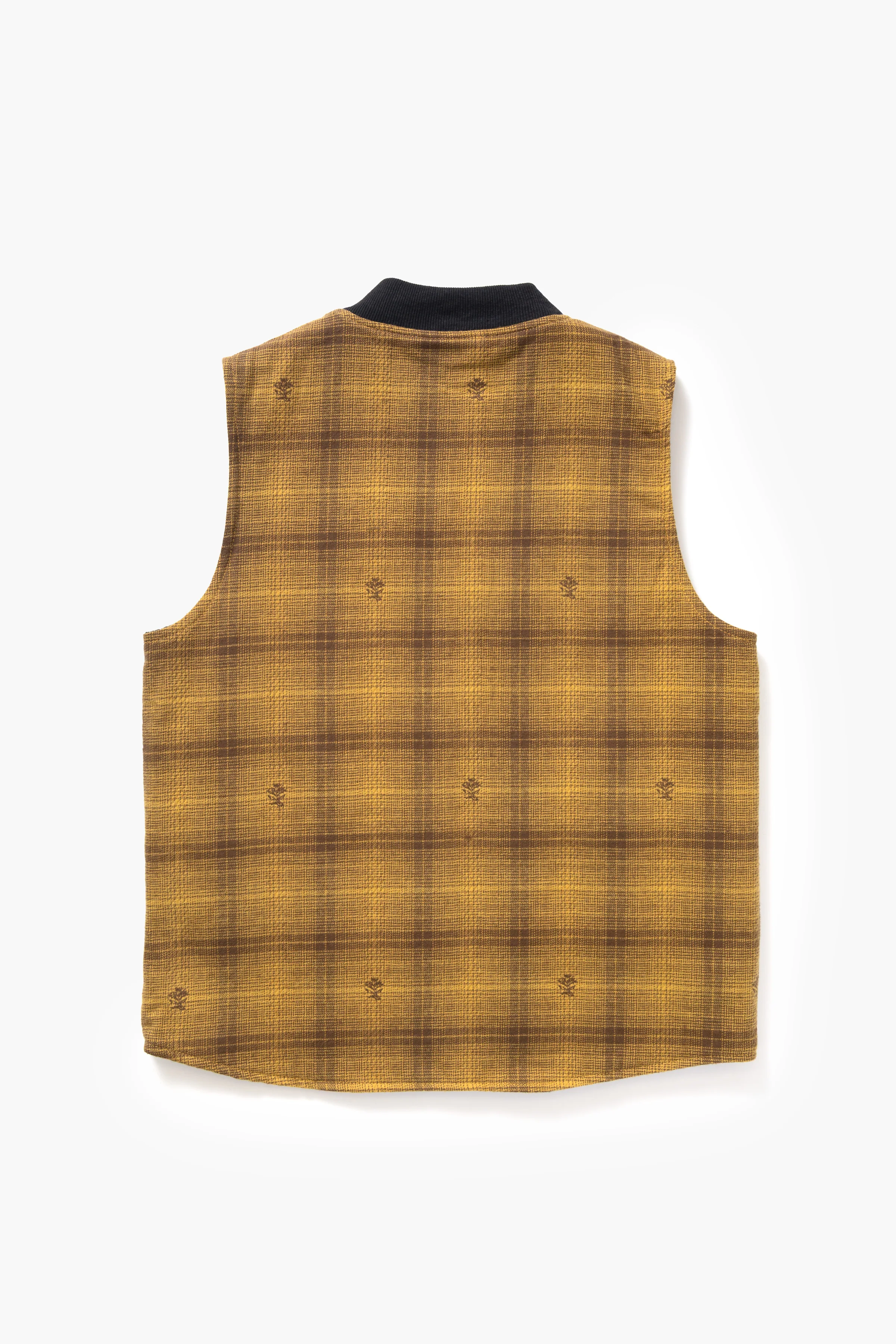 Thistle Plaid Padded Work Vest - Ochre - Image 8