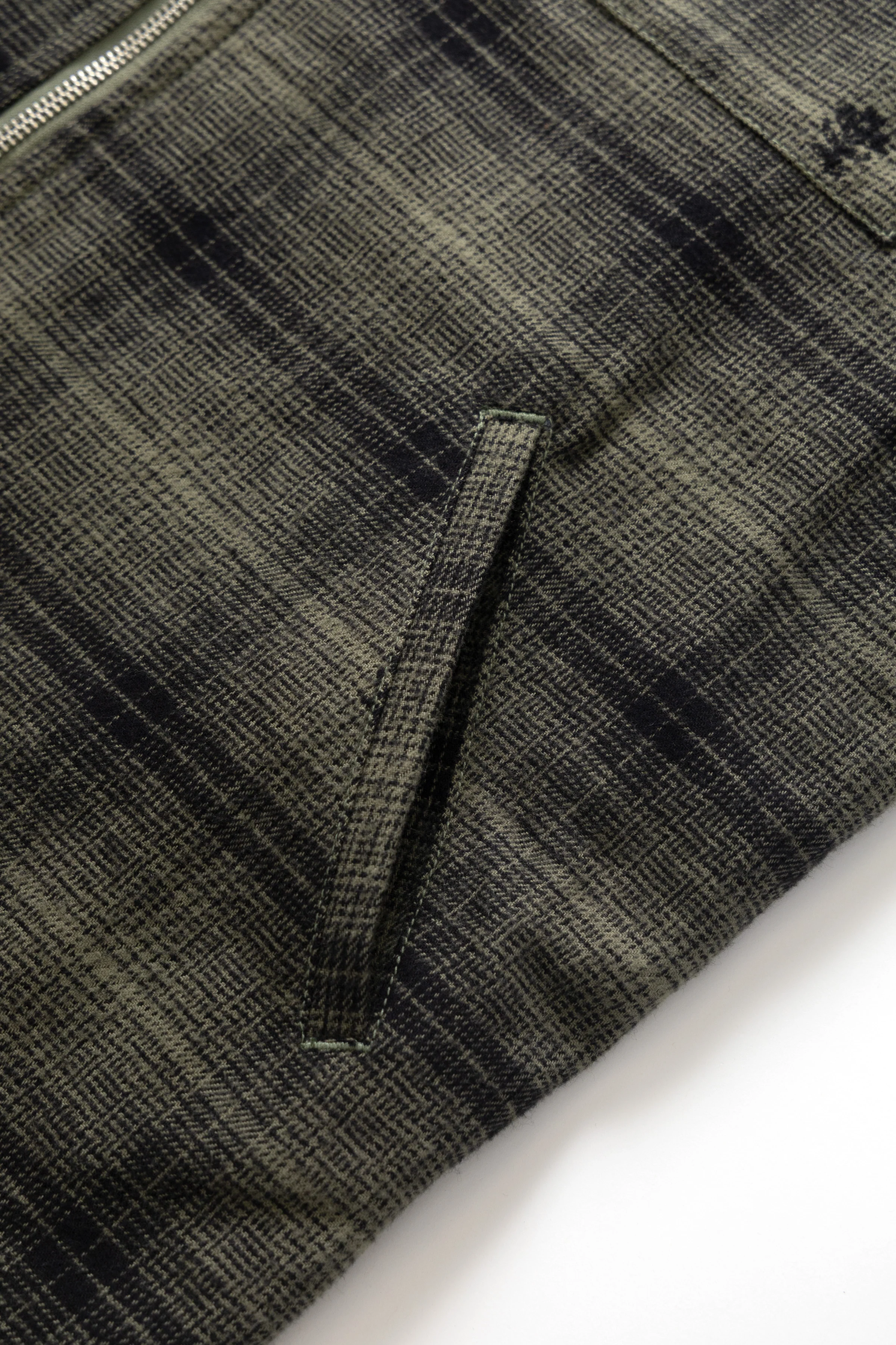 Thistle Plaid Padded Work Vest - Olive - Image 4