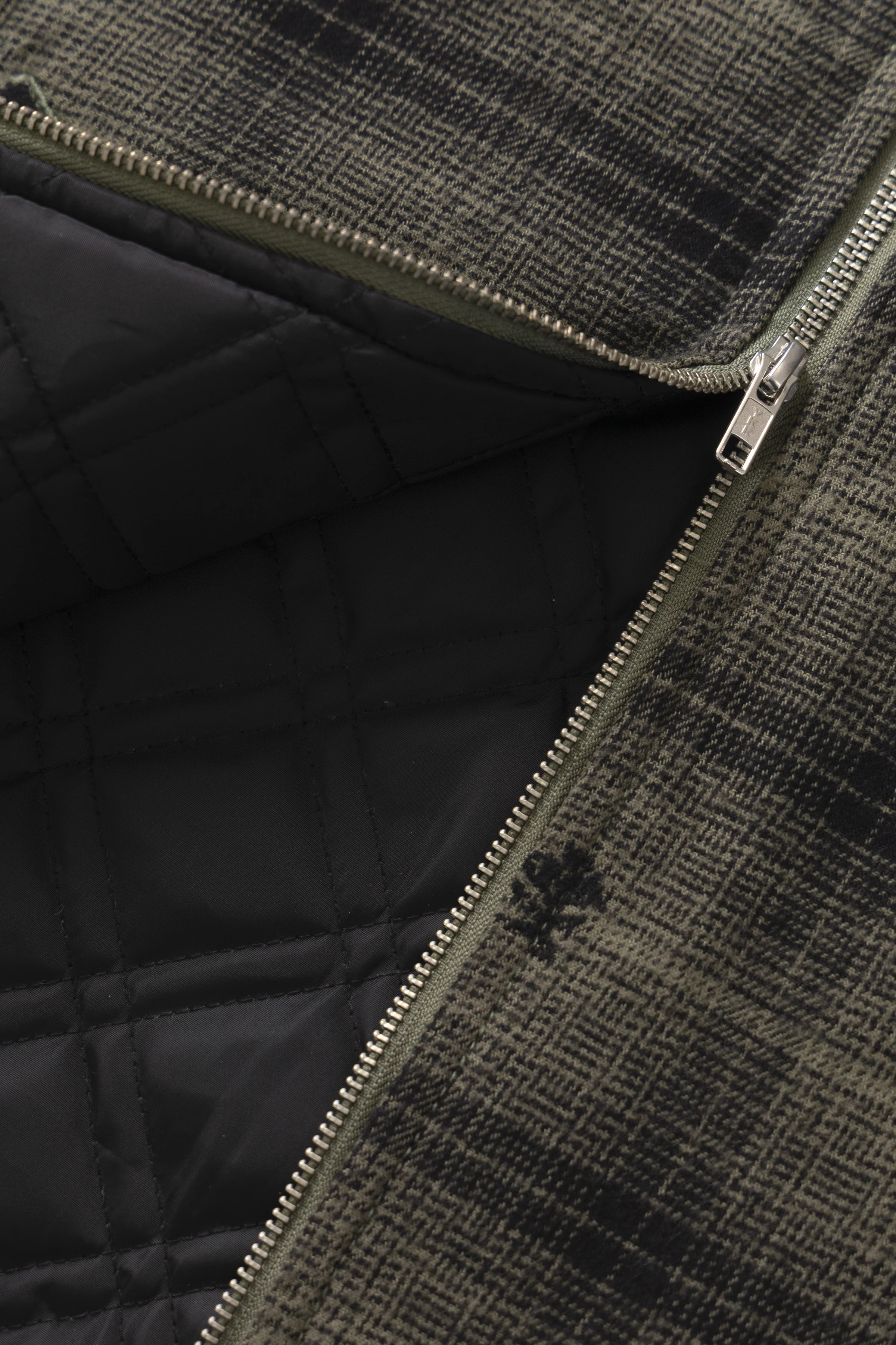 Thistle Plaid Padded Work Vest - Olive - Image 7