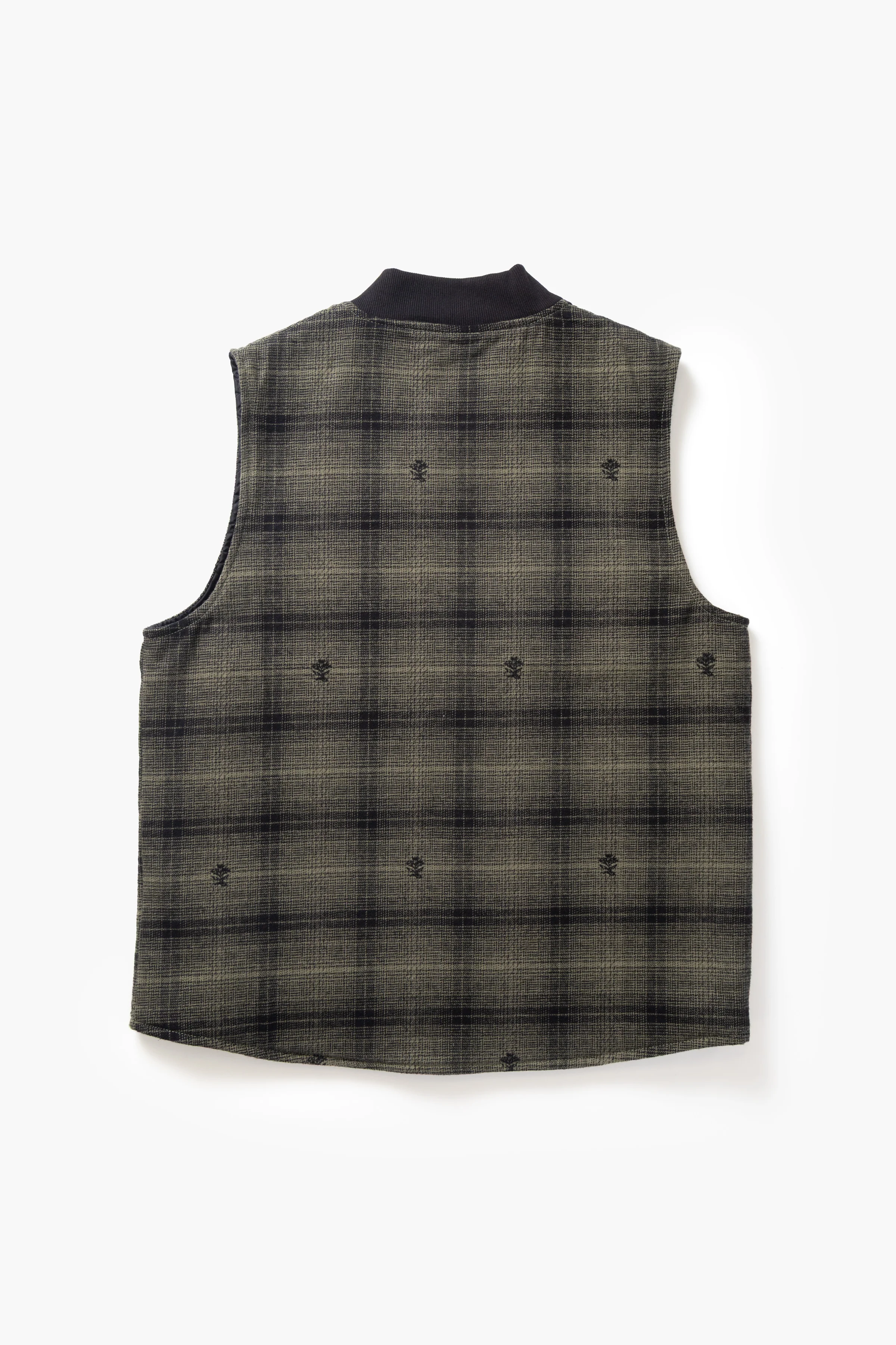 Thistle Plaid Padded Work Vest - Olive - Image 8
