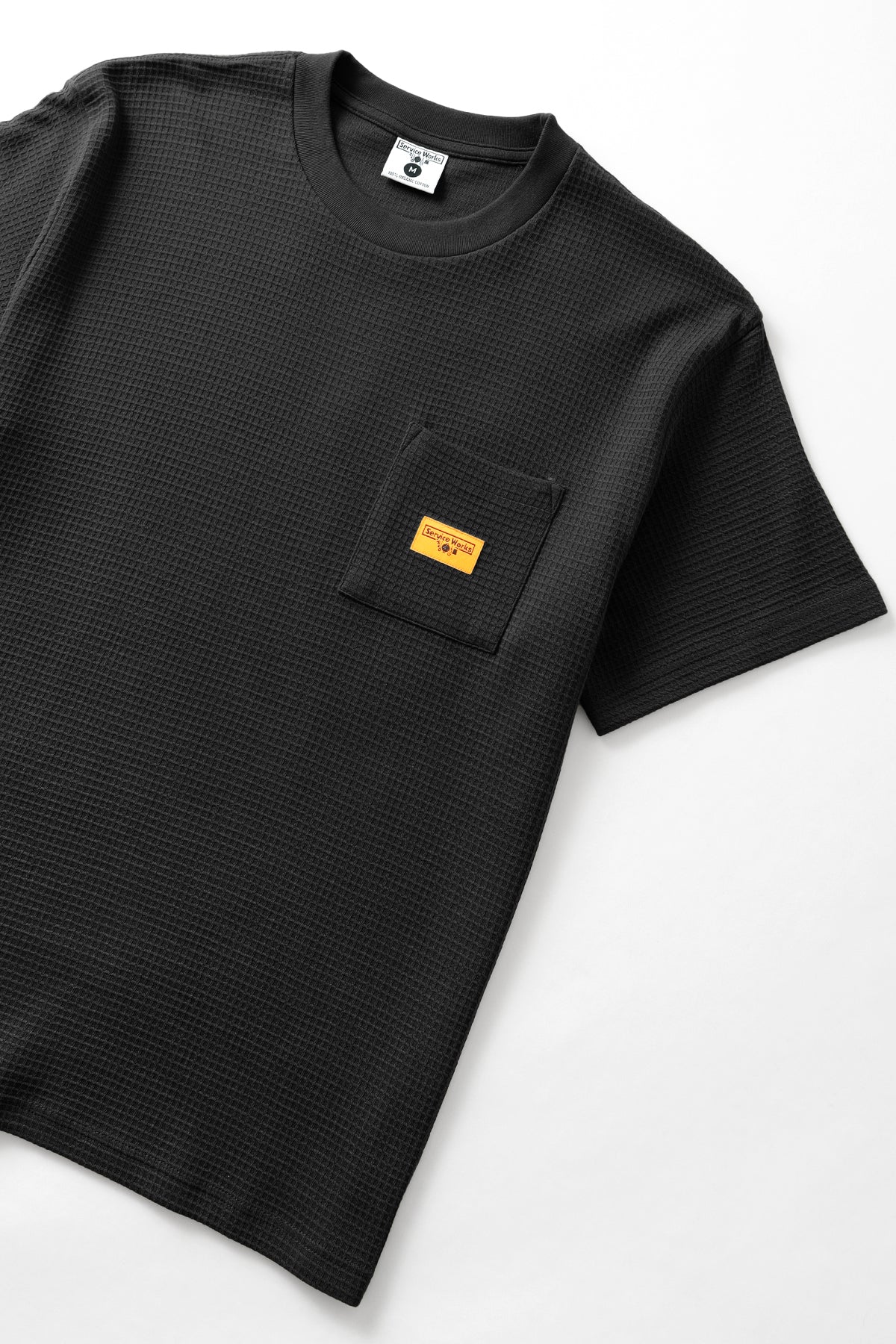 Waffle Pocket Tee - Black - Image 2