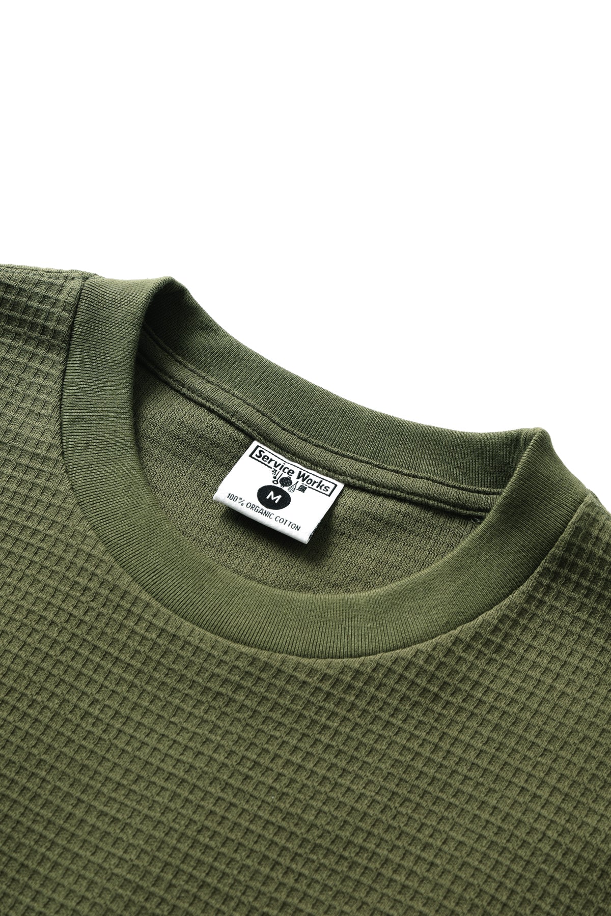 Waffle Pocket Tee - Olive - Image 3