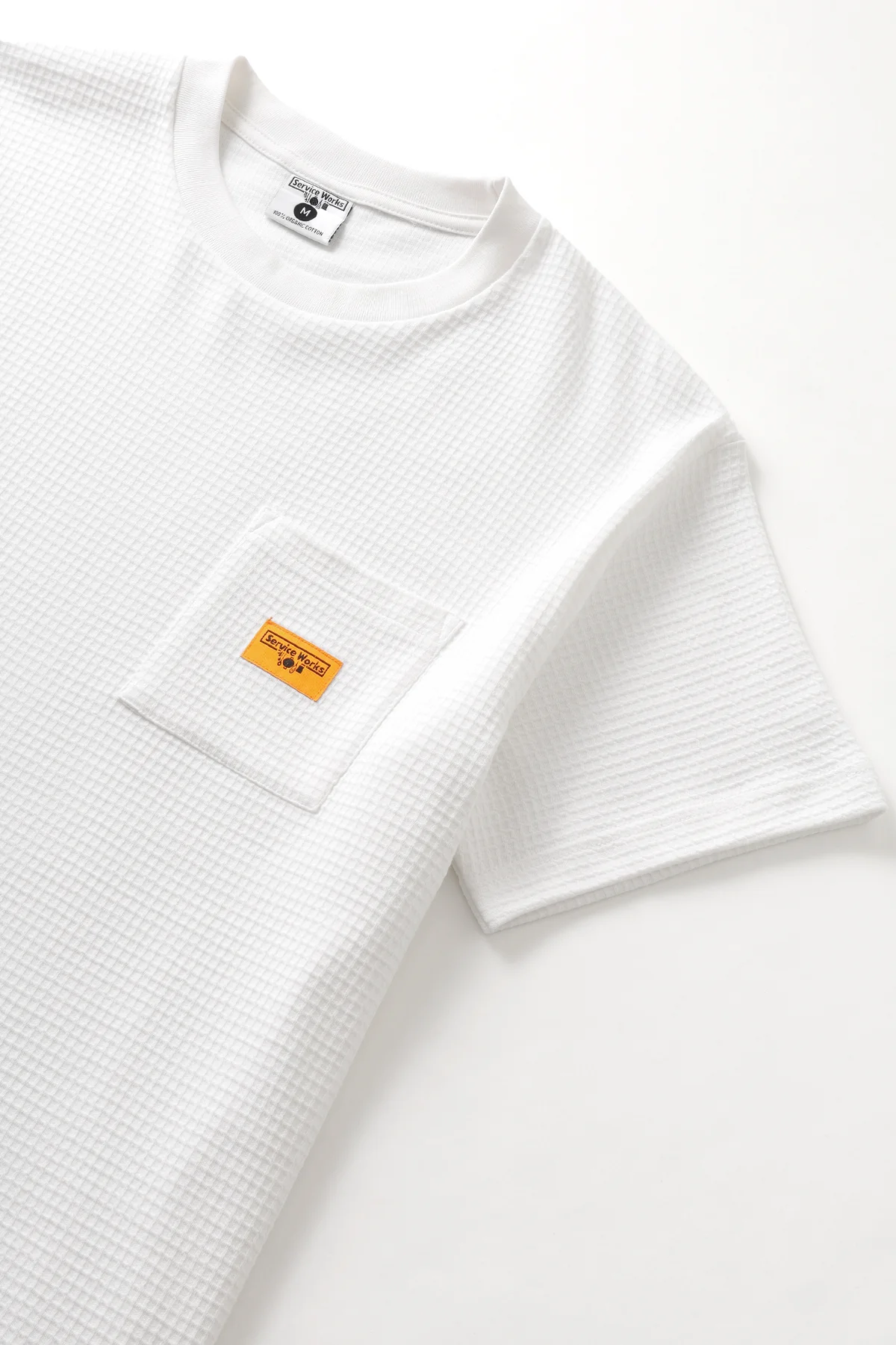 Waffle Pocket Tee - White - Image 2
