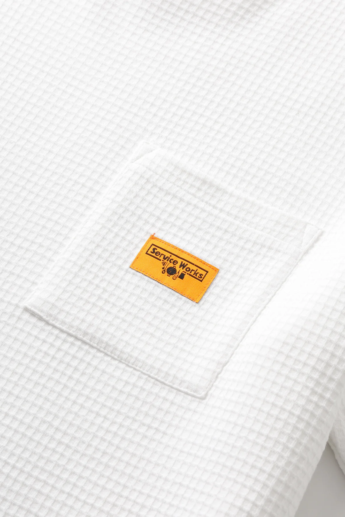 Waffle Pocket Tee - White - Image 3