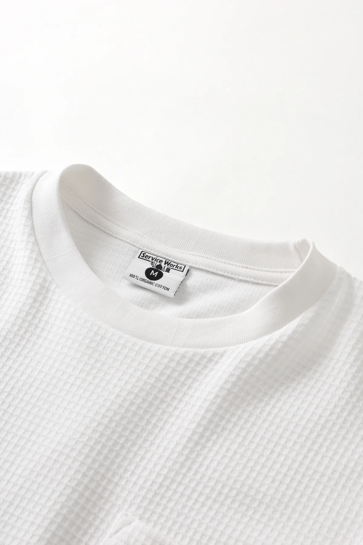 Waffle Pocket Tee - White - Image 4
